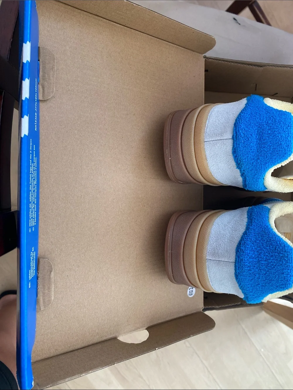 adidas Kids Gazelle Sneakers in Blue and Cream Suede